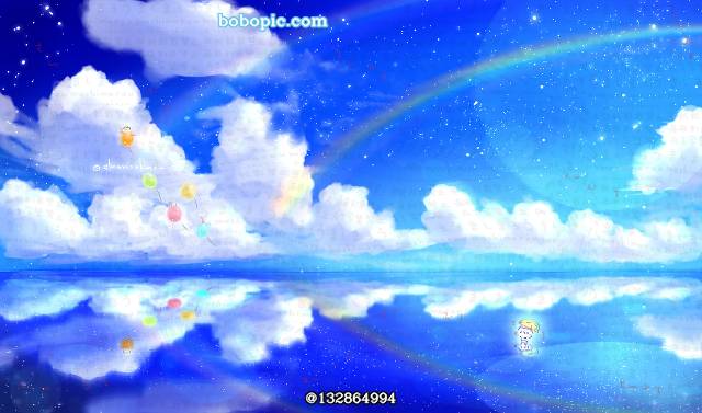 插画, 风景, 夏天, cat, 猫, 猫, sky