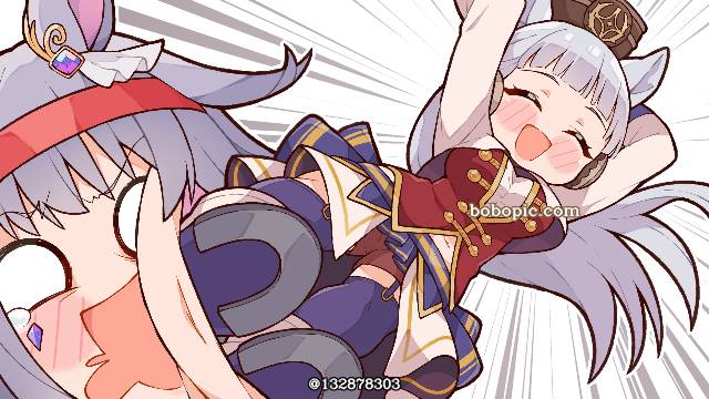 Hololive, 赛马娘Pretty Derby, Koseki Bijou, Gold Ship (UMPD), dropkick, Virtual Youtuber 100+ bookmarks