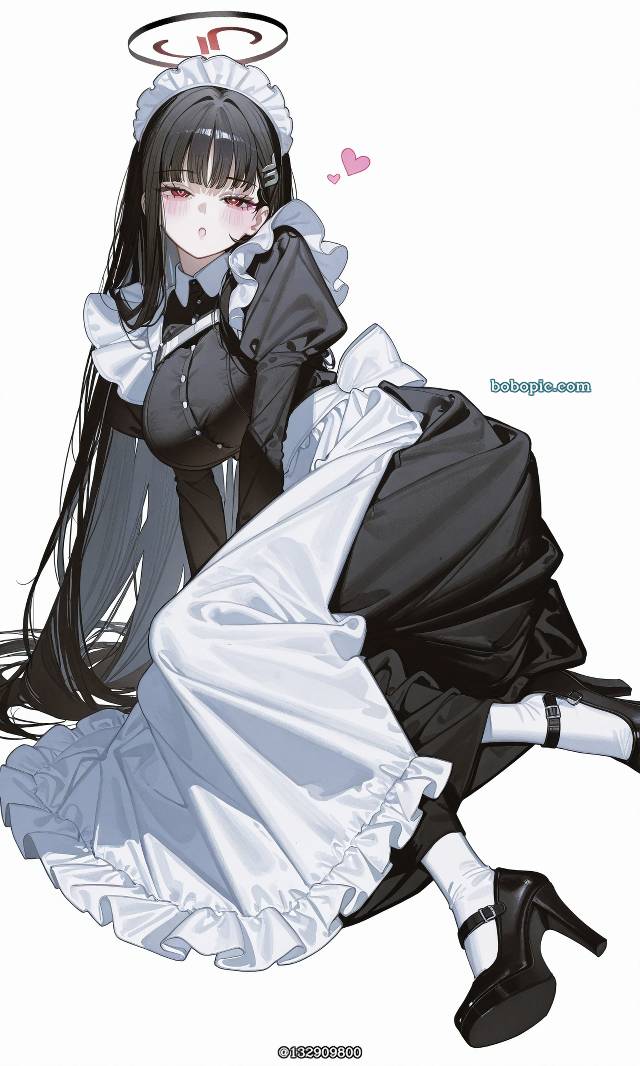 女孩子, 魅惑的大腿, AI 画作, 极上女体, 碧蓝档案, 女仆, 调月莉音