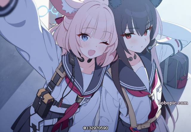 一张水手服,FOX小队,蔚蓝档案,尼柯,小女孩绘画图片