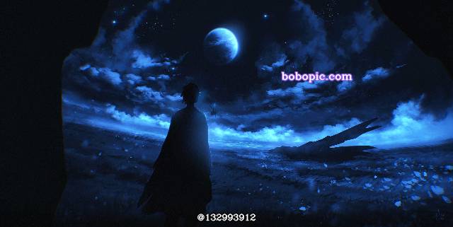 风景, background, 原创, 涂鸦, original, fantasy, 蓝, night, starry sky, star