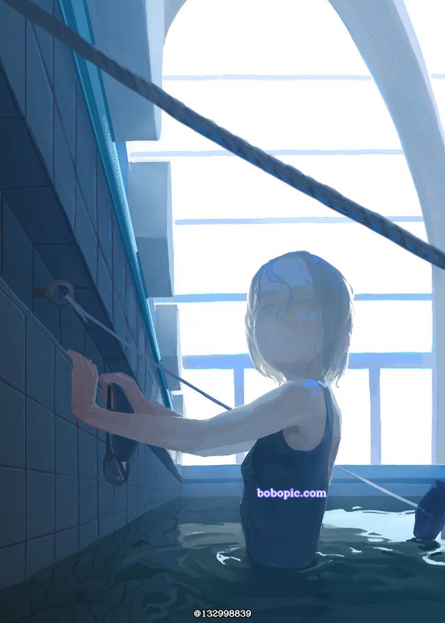女孩子, 学生泳衣, 泳装