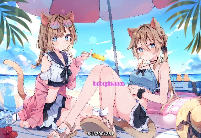女孩子, 泳装, 原创, sandals