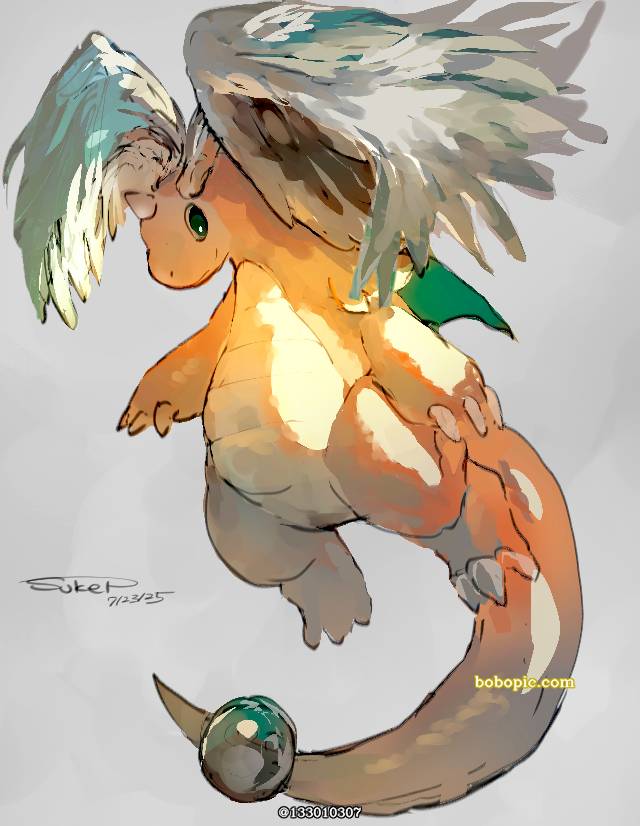 Mega Evolution, 精灵宝可梦, 口袋妖怪, 快龙, 厚涂