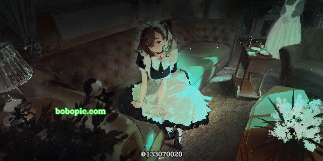 女孩子, illustration, scenery, woman, maid outfit, 梦梦, momo ayase, 沙发