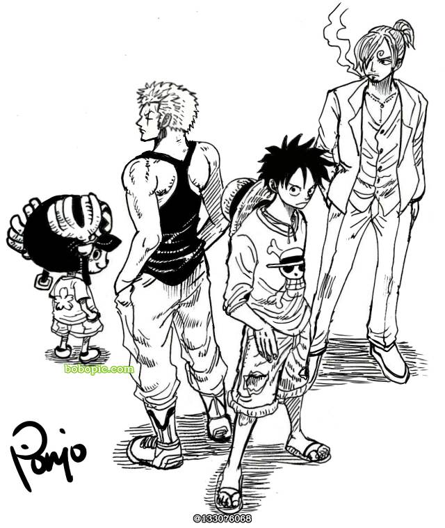ONE PIECE, zorro, sanji, 路飞, 乔巴, hand-drawn, One Piece 100+ bookmarks