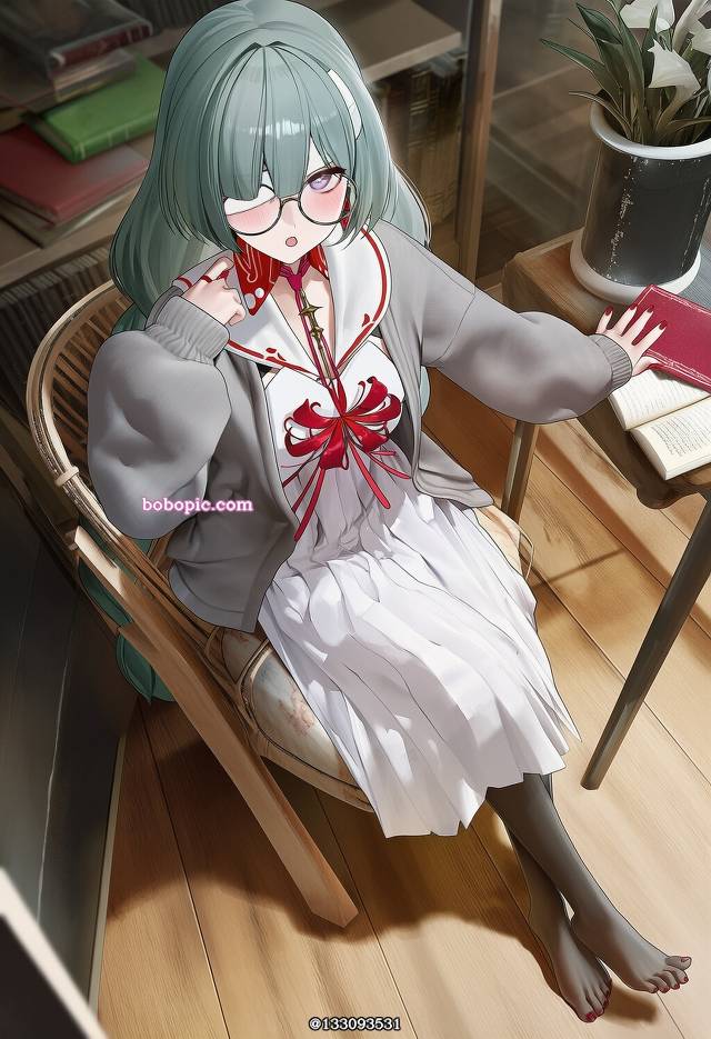 女孩子, 着袜足底, 黑裤袜, Wuthering Waves, 恋足癖, 赤脚, AI-Generated