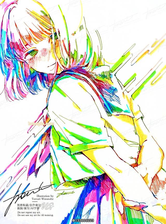 原创, 女孩子, 水手服, uniform, highlighter pen