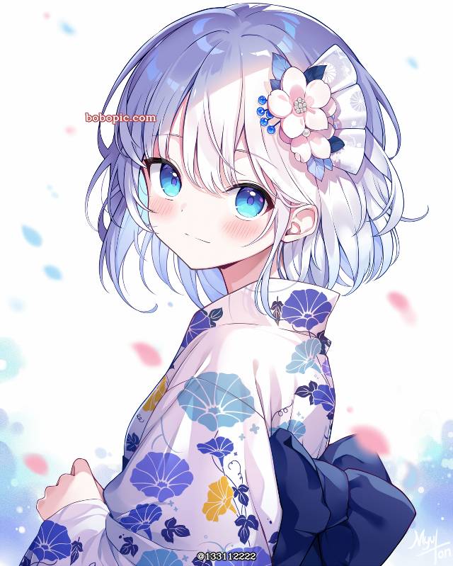女孩子, 原创, yukata, 银发, 白发, 夏天, 原创1000users加入书籤