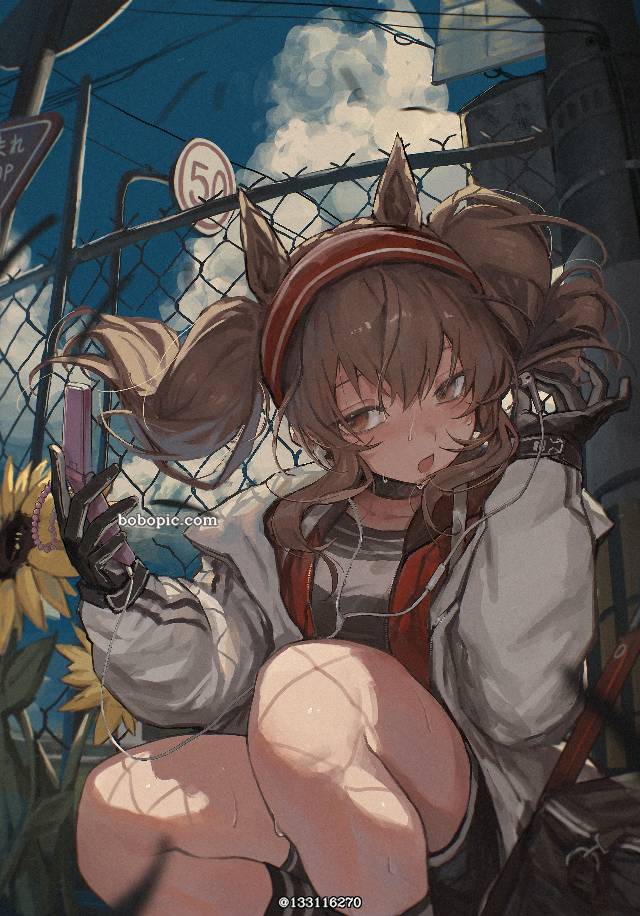 大腿, sweat, 女孩子, 安洁莉娜(明日方舟), Angelina, 明日方舟, Arknights