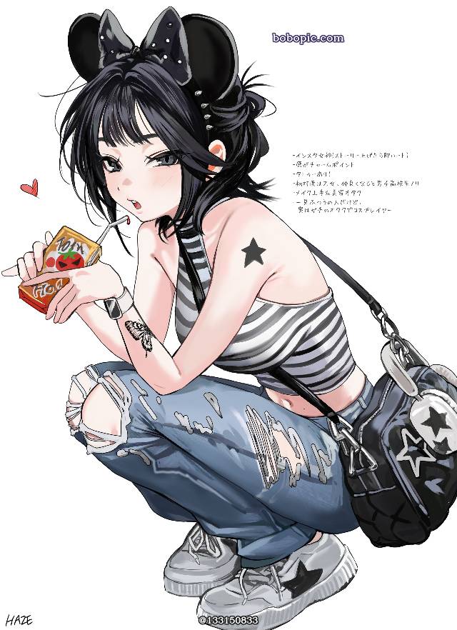 小女孩,少女,肚脐,黑发图片