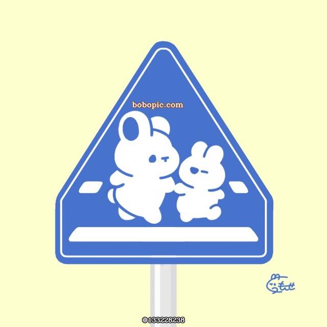 兔子, crosswalk, traffic sign, 设计, parody, pictogram