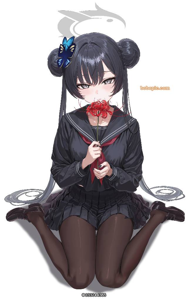 碧蓝档案, 黑丝袜, 女孩子, 黑裤袜, 龙华妃咲, lycoris radiata