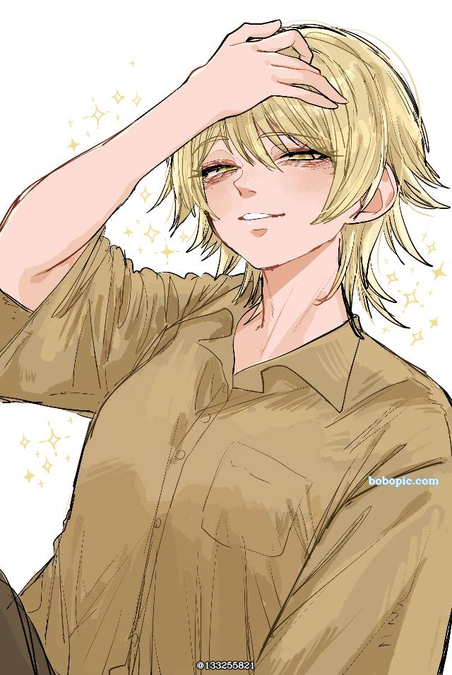 假小子, handsome girl, 女孩子, 金发, 杏眼, Wolf cut, 我家孩子