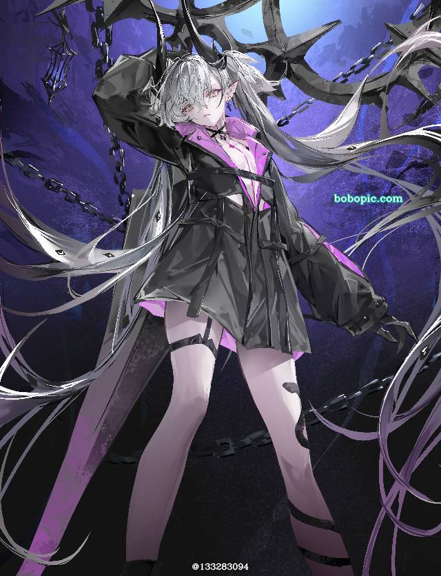 illustration, 插画, 白发, lilith