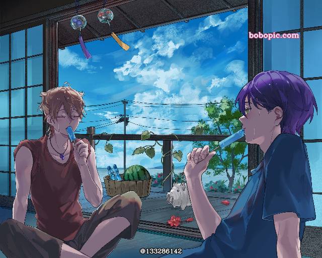 一张伏见学,剑持刀也,彩虹社绘画图片