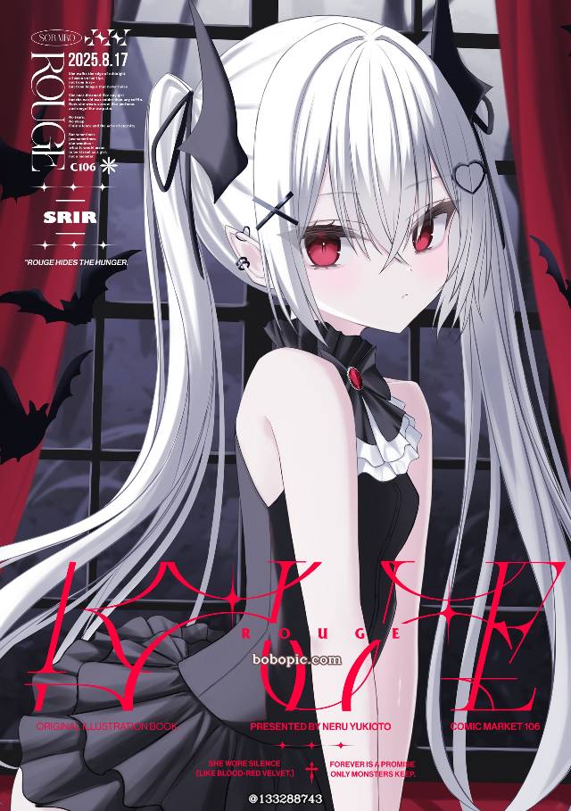 原创, 白发, 双马尾, vampire, new publication, red eyes, 女孩子