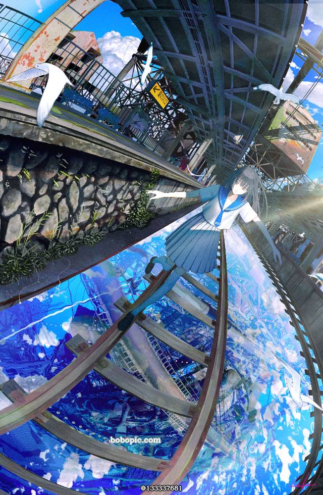 原创, 风景, background, 女孩子, 插画, 夏天, 原创1000users加入书籤