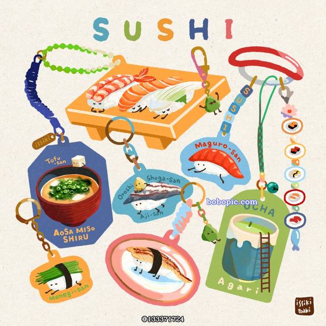原创, 食物, sushi, keyring