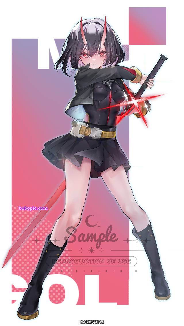 女孩子, character visual, young girl, 鬼族少女, 日本刀