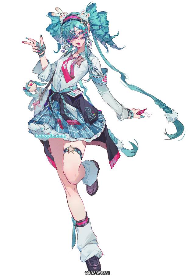 初音未来, Hatsune Miku, peace sign