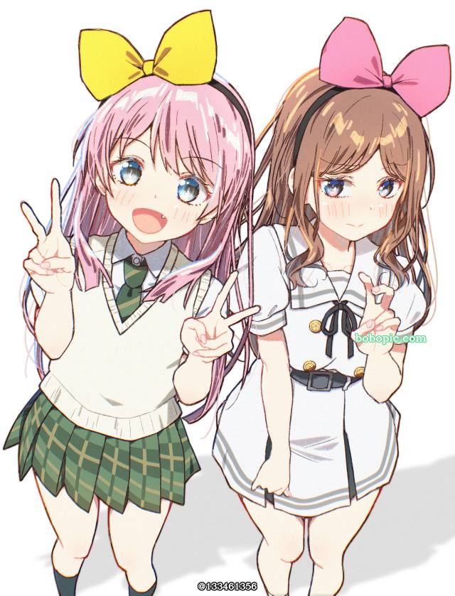 BanG Dream!, Anon Chihaya, Soyo Nagasaki, Anon/Soyo, 女孩子, uniform, headband