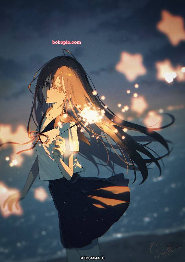 原创, 女孩子, 焰火, 水手服