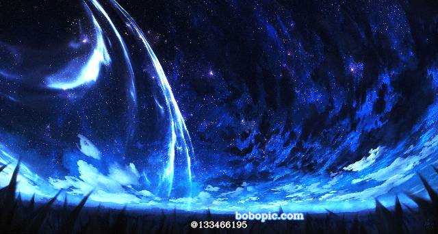 风景, background, 原创, 涂鸦, illustration, fantasy, night sky, starry sky, star, 云