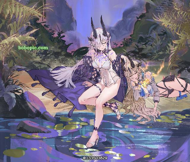Arknights, Eblana, Reed, illustration, swimsuit, 焰影苇草（明日方舟）, 爱布拉娜（明日方舟）, girl