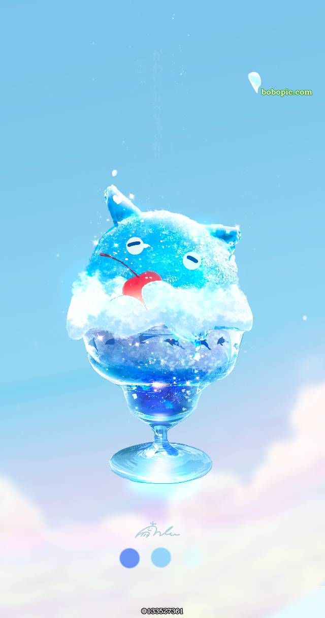 Japanese flapjack octopus, shaved ice, 原创, sky, 风景, 插画, 原创, 积雨云, background