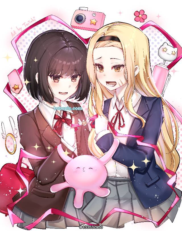 章鱼噼的原罪, Shizuka Kuze, Marina, Marina Kirarazaka, 女孩子, 二次创作, 可爱, illustration