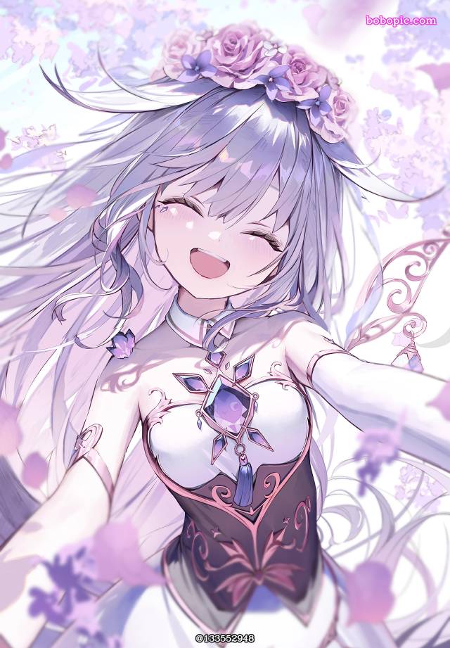 Hololive, Koseki Bijou, Virtual YouTuber 1000+ bookmarks, flower crown