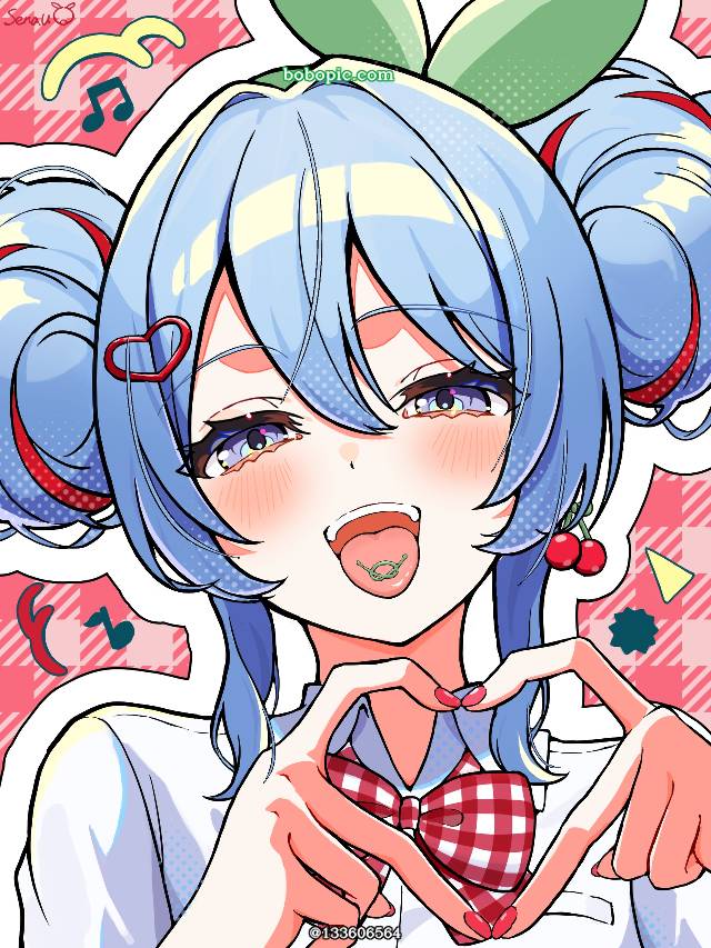 初音未来, Vocaloid, vocaloid, V家曲, tongue out, 双手比心