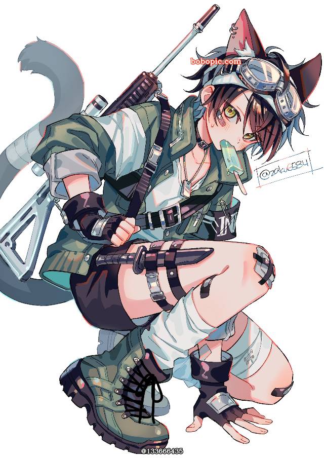 原创, 原创, 兽耳, 军事, 男孩子, shorts, boy with cat ears