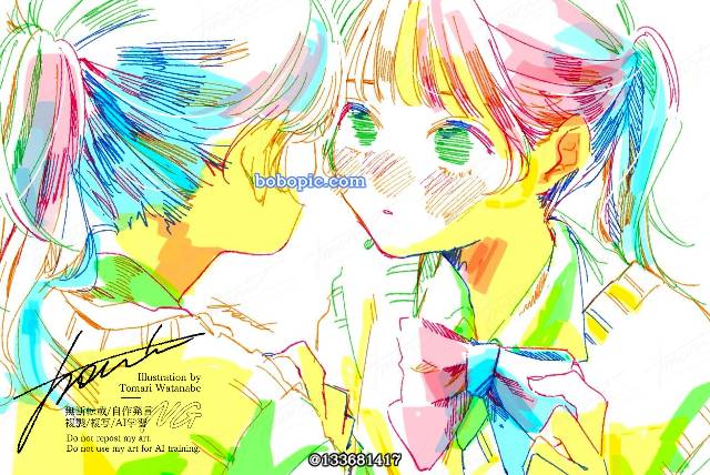 原创, 女孩子, uniform, 马尾, 蝴蝶结