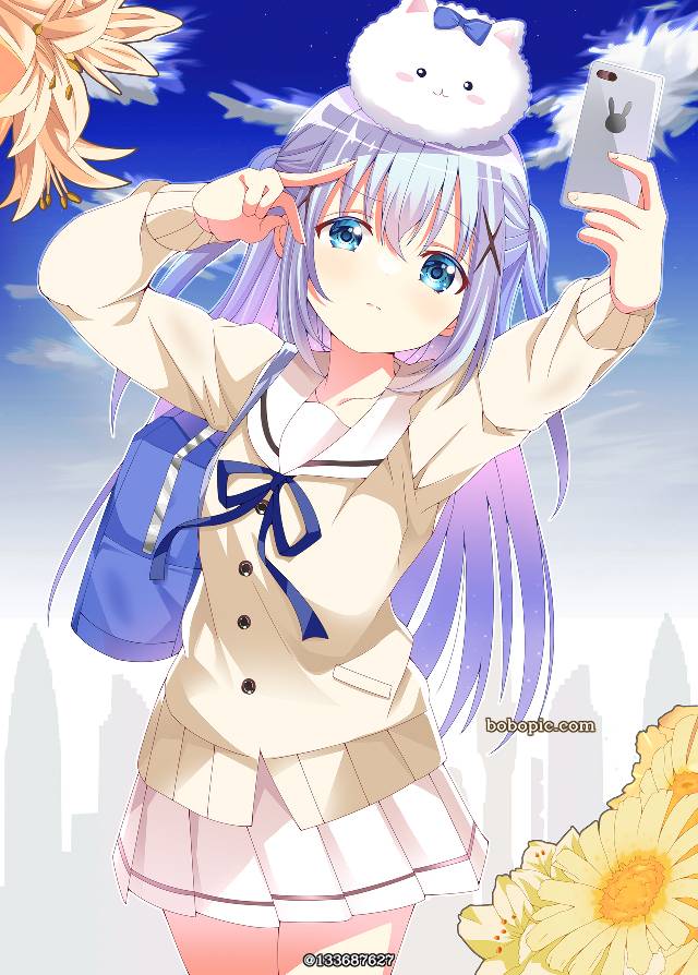 请问您今天要来点兔子吗？, 点兔, 香风智乃, 智乃, Is the Order a Rabbit? 100+ bookmarks, 水手服