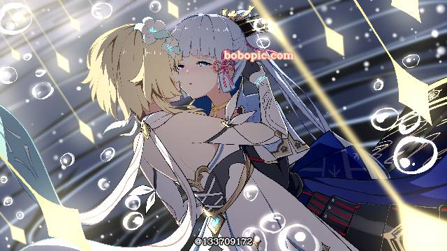 drawing on board, painting, Genshin Impact, Ayaka Kamisato, yuri, Lumine, doujin, illustration