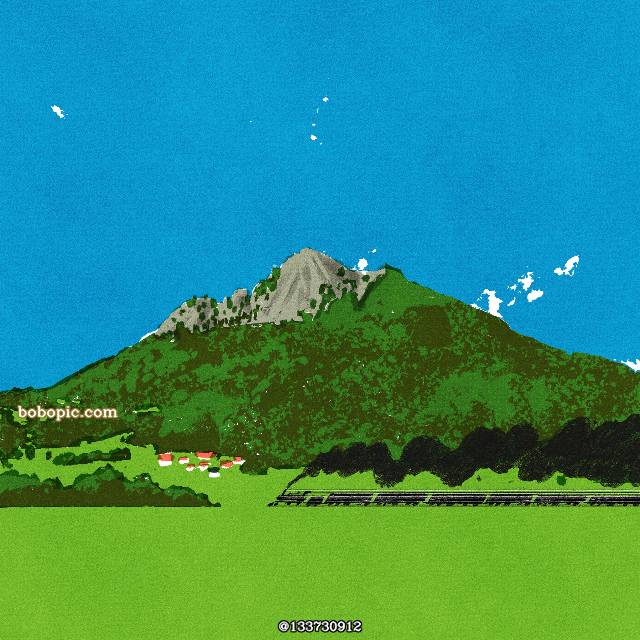 铁路机车, 电车, mountain, landscape painting