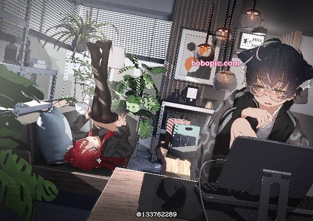 女孩子, 原创, 兽耳, 兽耳, 房间