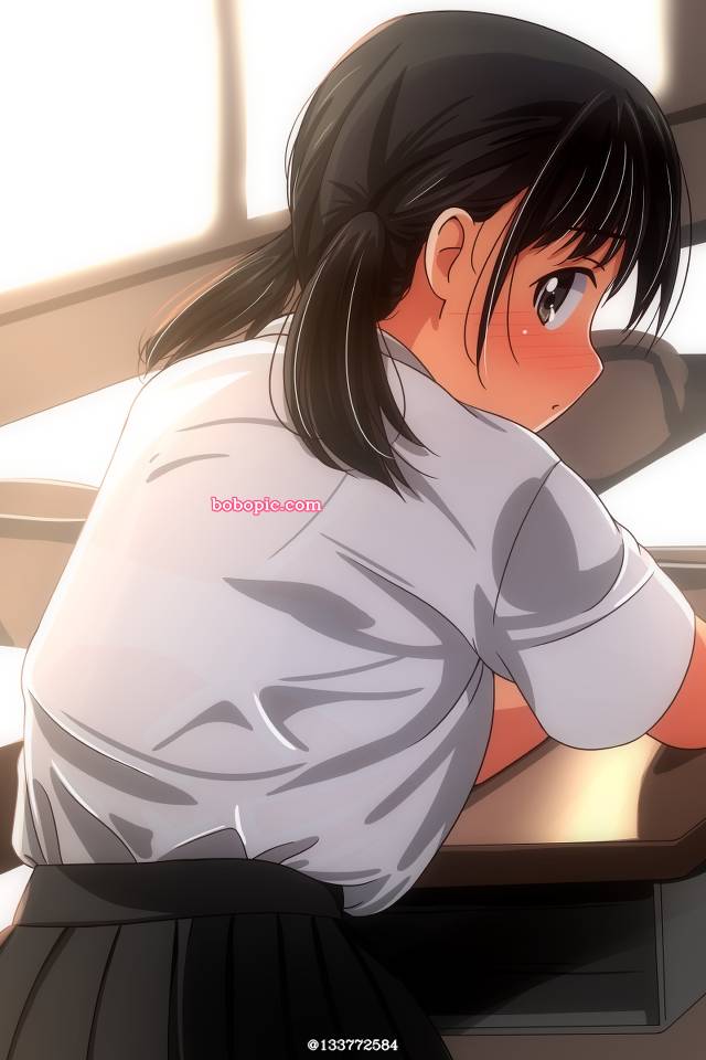 女孩子, visible bra, uniform, classroom