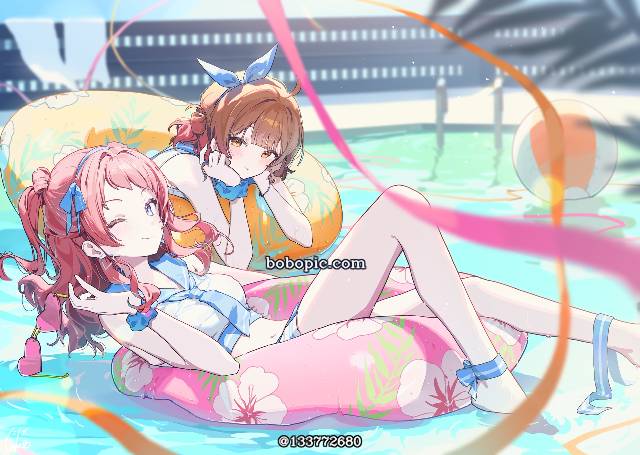 Gakuen IDOLM@STER, Saki Hanami, Ume Hanami, 水手服泳装, 泳装, 偶像大师1000users加入书籤, sailor swimsuit