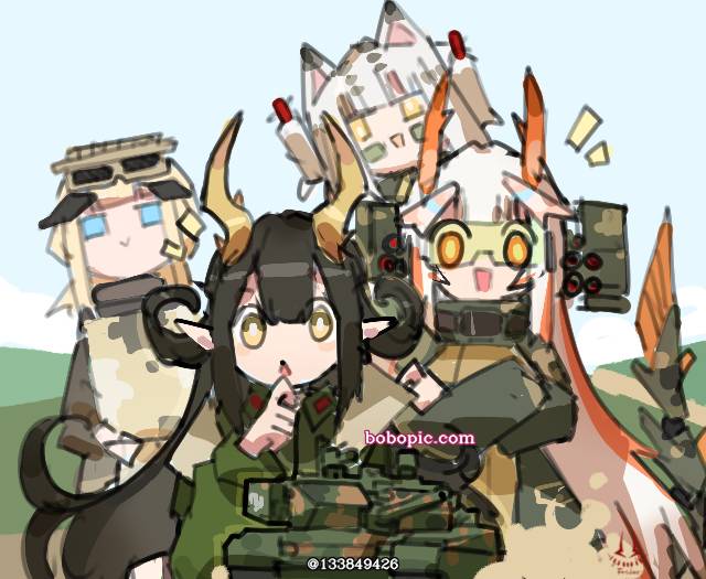 two dimensions, drawing on board, personification, 兵器拟人, fan work, 娘化