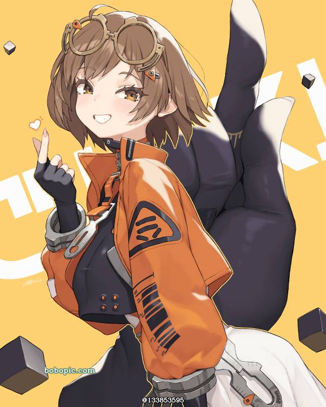 chiaki, large breasts, young girl, 茶发