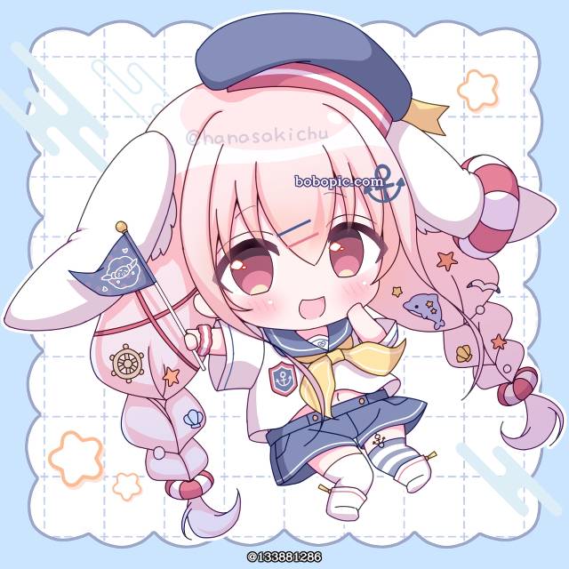 moe, 粉色头发, 虚拟主播, midriff, chibi, Virtual Youtuber 100+ bookmarks