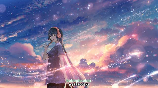 女孩子, 原创, 风景, 黄昏