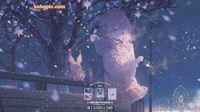 requested illustration, 女孩子, snow, sparkler