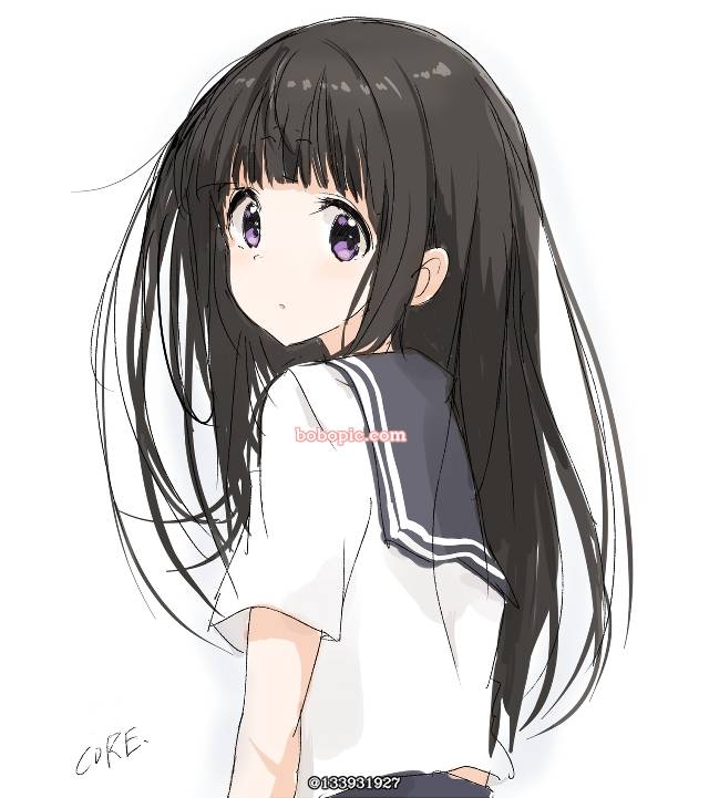 冰菓, 千反田爱瑠, 女孩子, uniform, 黑发, 女高中生, 水手服