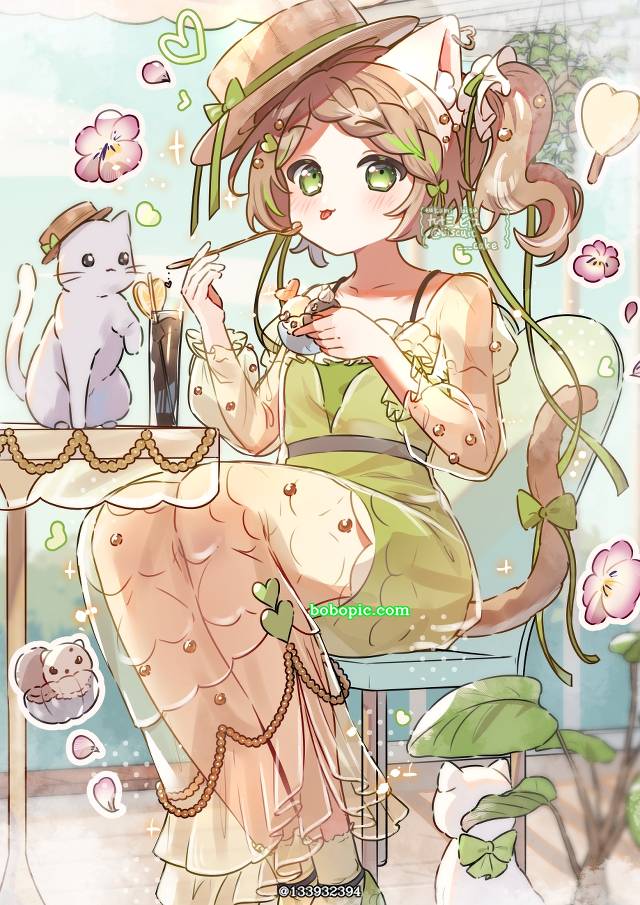 cat ears, sweets, 女孩子, 原创, 兽耳, 原创