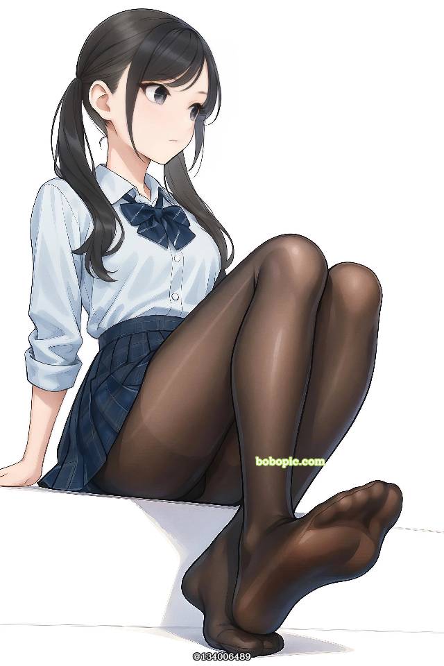 女孩子, 美腿, 丝袜, 裤袜, 丝袜, 魅惑的大腿, 黑发, 黑裤袜, AI 画作, 女高中生