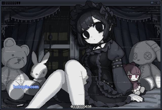 原创, 女孩子, 点阵图, goth